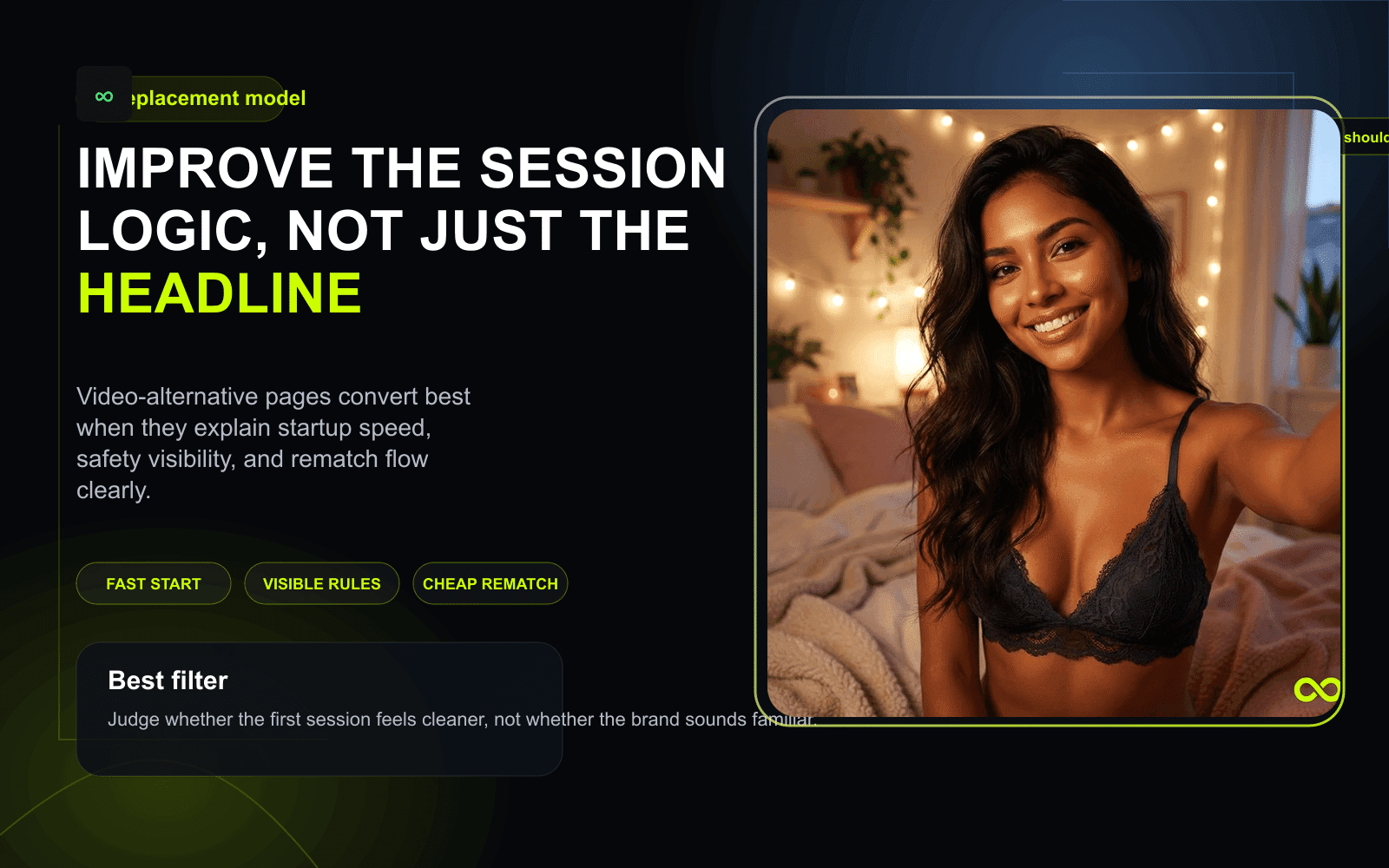 Replacement model for video-chat alternative pages